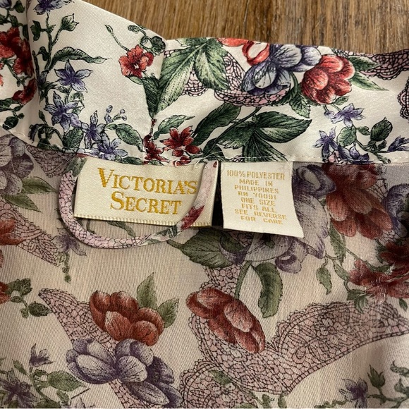 Vintage Victoria Secret Gold Label Floral Robe OS Boho Whimsical Fairy Sexy - Picture 5 of 6